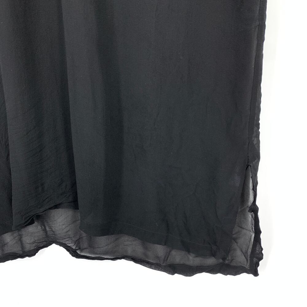 Eileen Fisher Black Sheer Silk Shift Dress Womens XXS Minimalist Tunic *READ - Picture 4 of 6